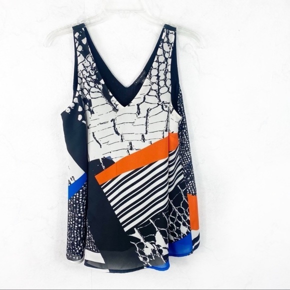 [Willi Smith] Printed Layering V Neck Top - Picture 1 of 2